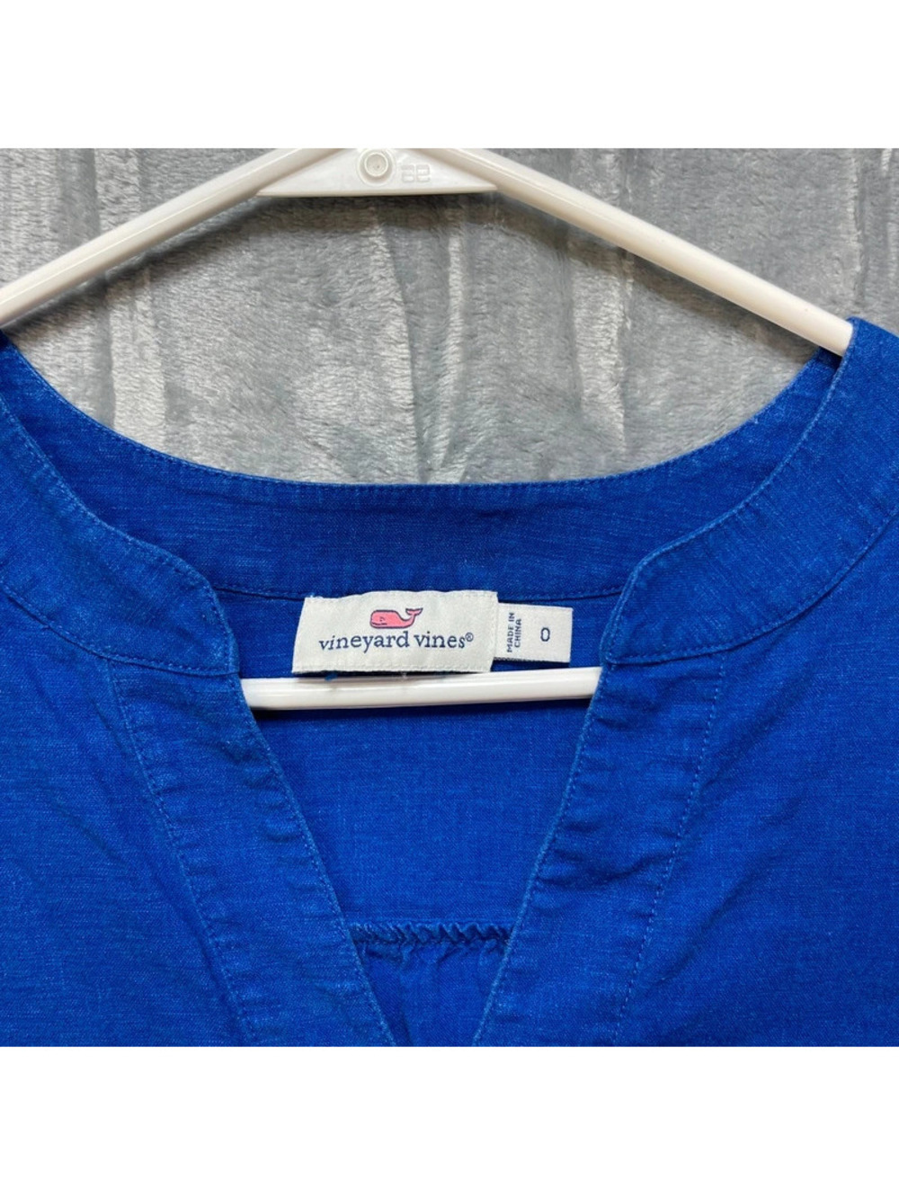 Vineyard Vines Women's Linen Shift Dress Blue Short Sleeve Size 0 - Picture 5 of 8